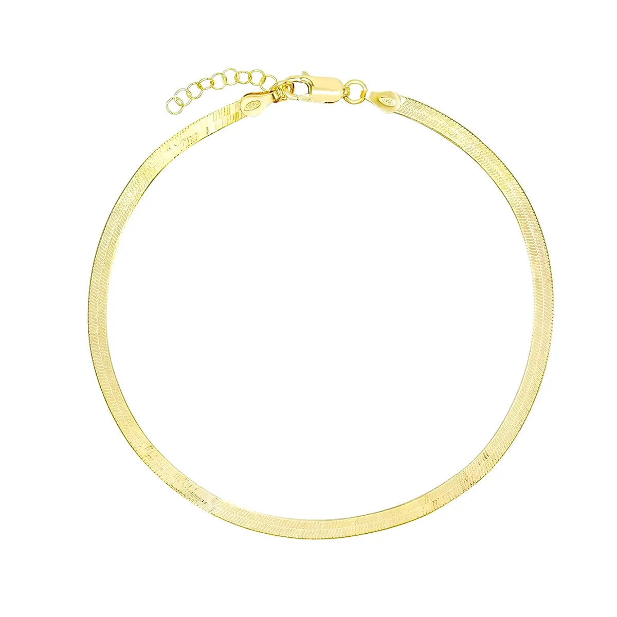 Сребърна гривна Herringbone chain, позлатена, изчистен дизайн
