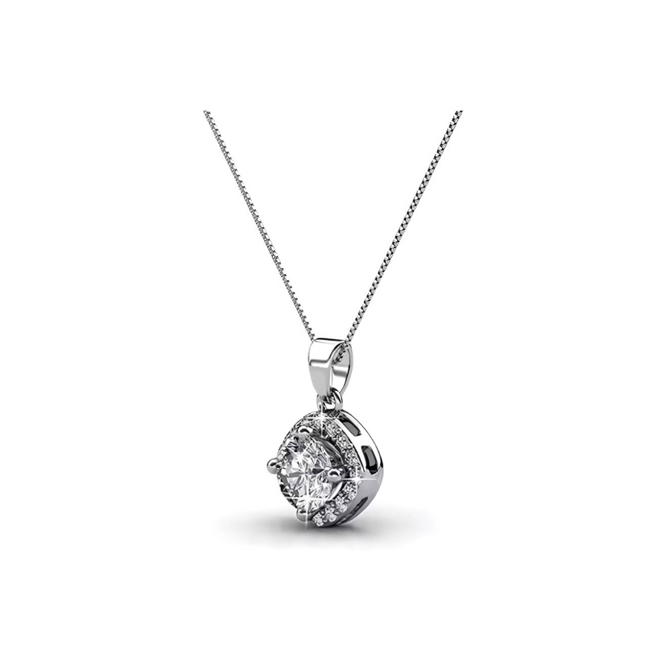 Jewelry set necklace and earrings with 18K rose gold plating, square design
