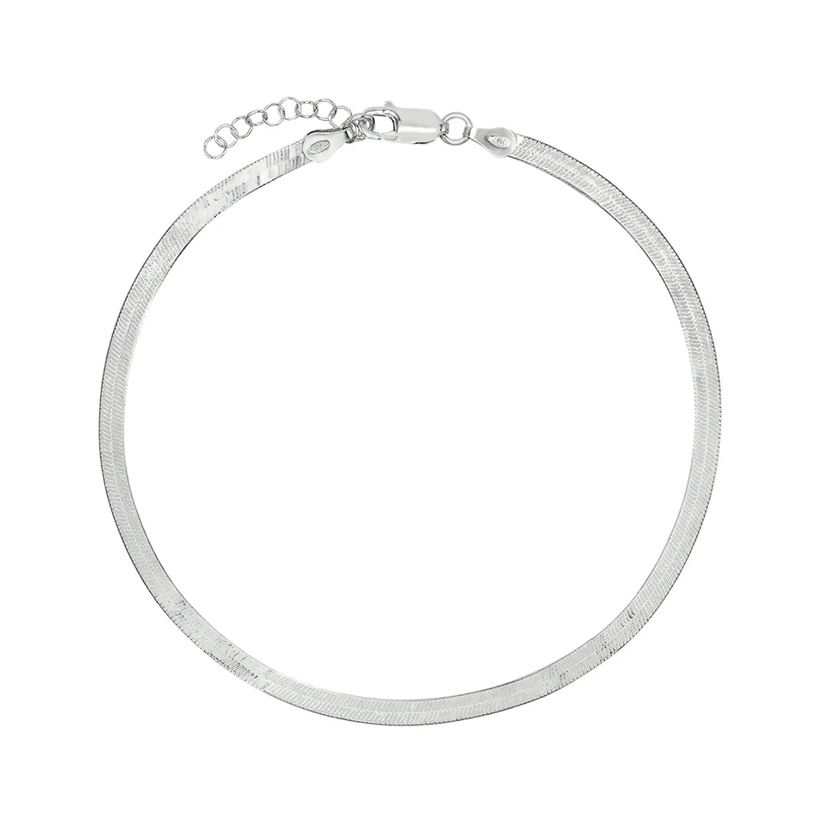 Сребърна гривна Herringbone chain, изчистен дизайн