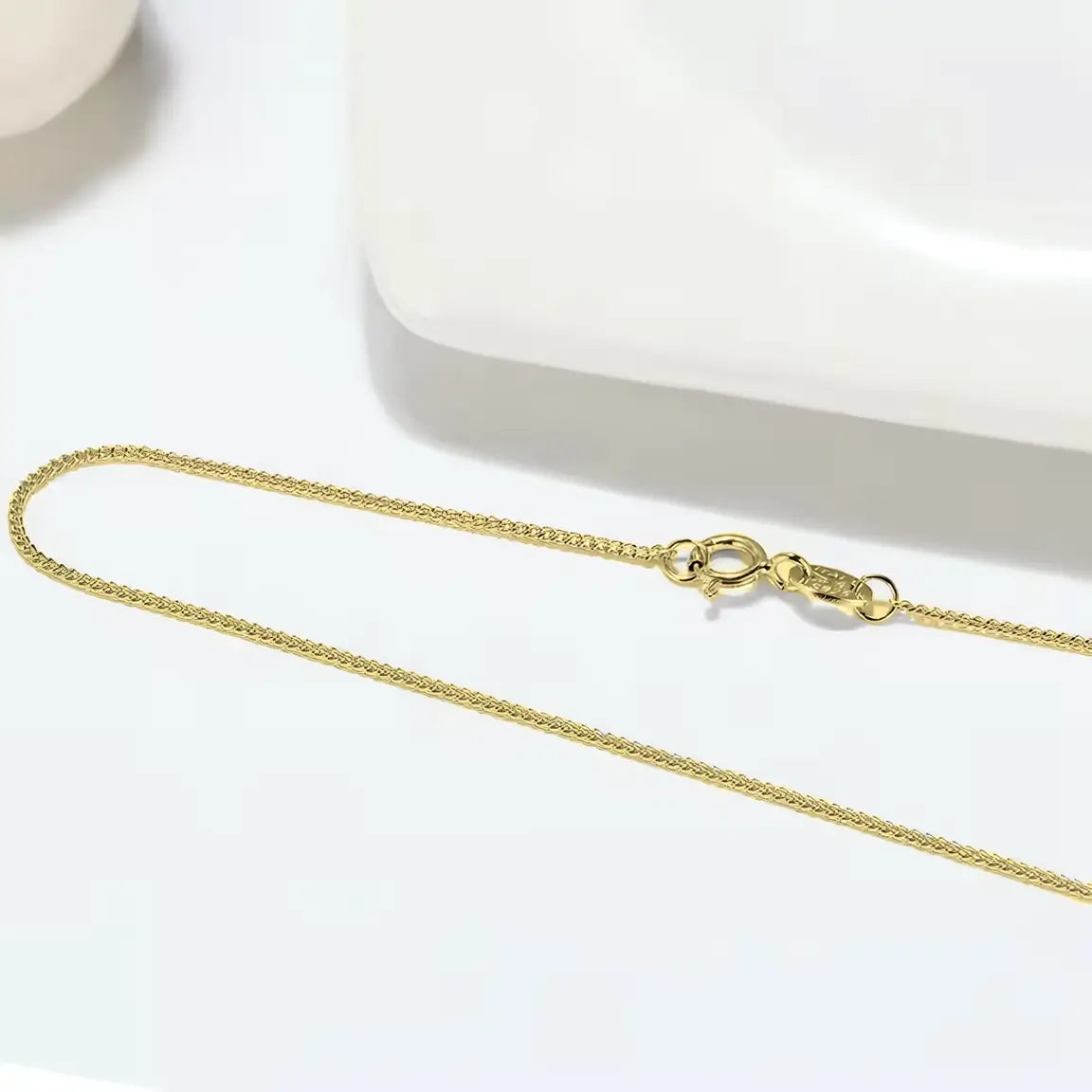 Фина верижка Cuban link curb сребро 925 с 14К златно покритие