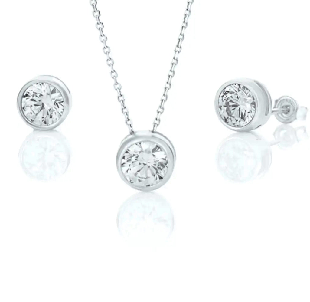 Frost Mint Glow Silver Set with Austrian Crystals