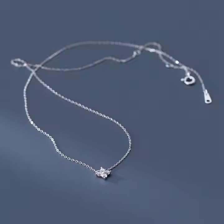 Нежно колие детелина, сребро 925