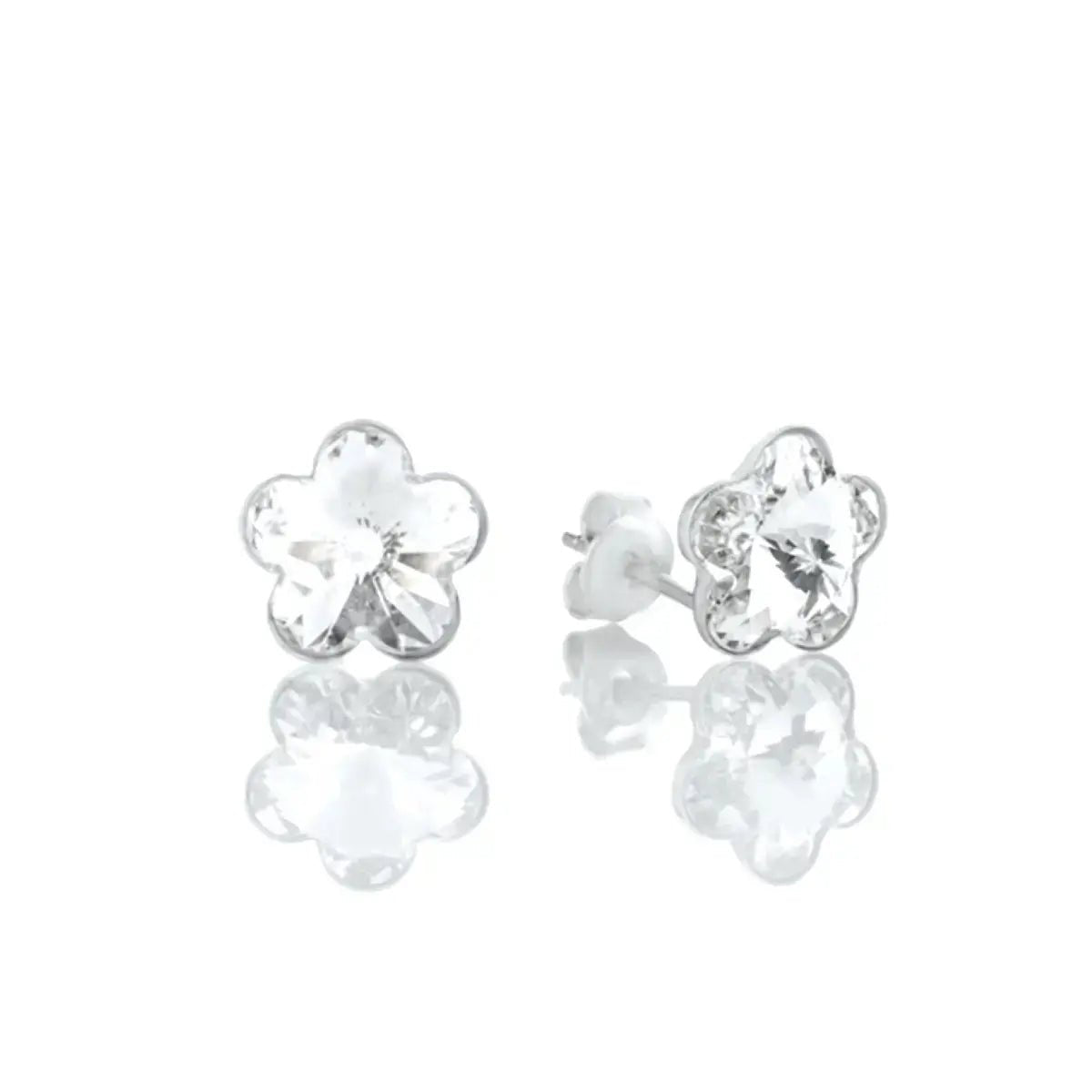 Crystal Bloom – Сребърни обици с цветя от кристали – by Crystal Pro Jewellery