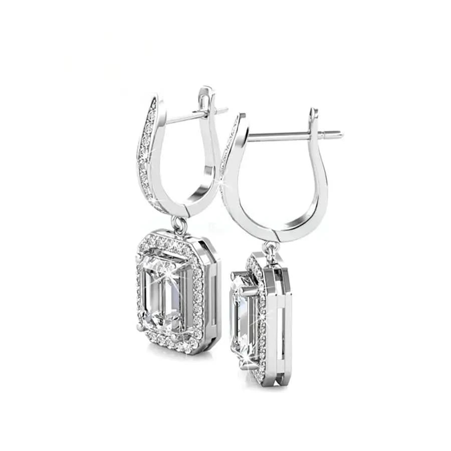 Дамски комплект Eternal Shine 18К покритие Бяло злато и премиум кристали – by Crystal Pro Jewellery