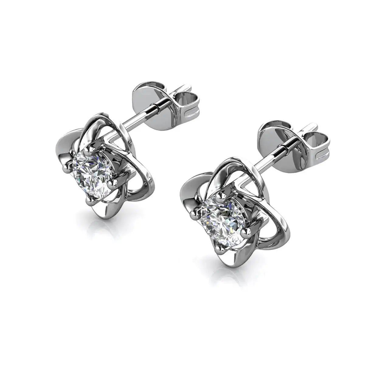 Дамски обици Детелина с 18к златно покритие и австрийски кристали – by Crystal Pro Jewellery