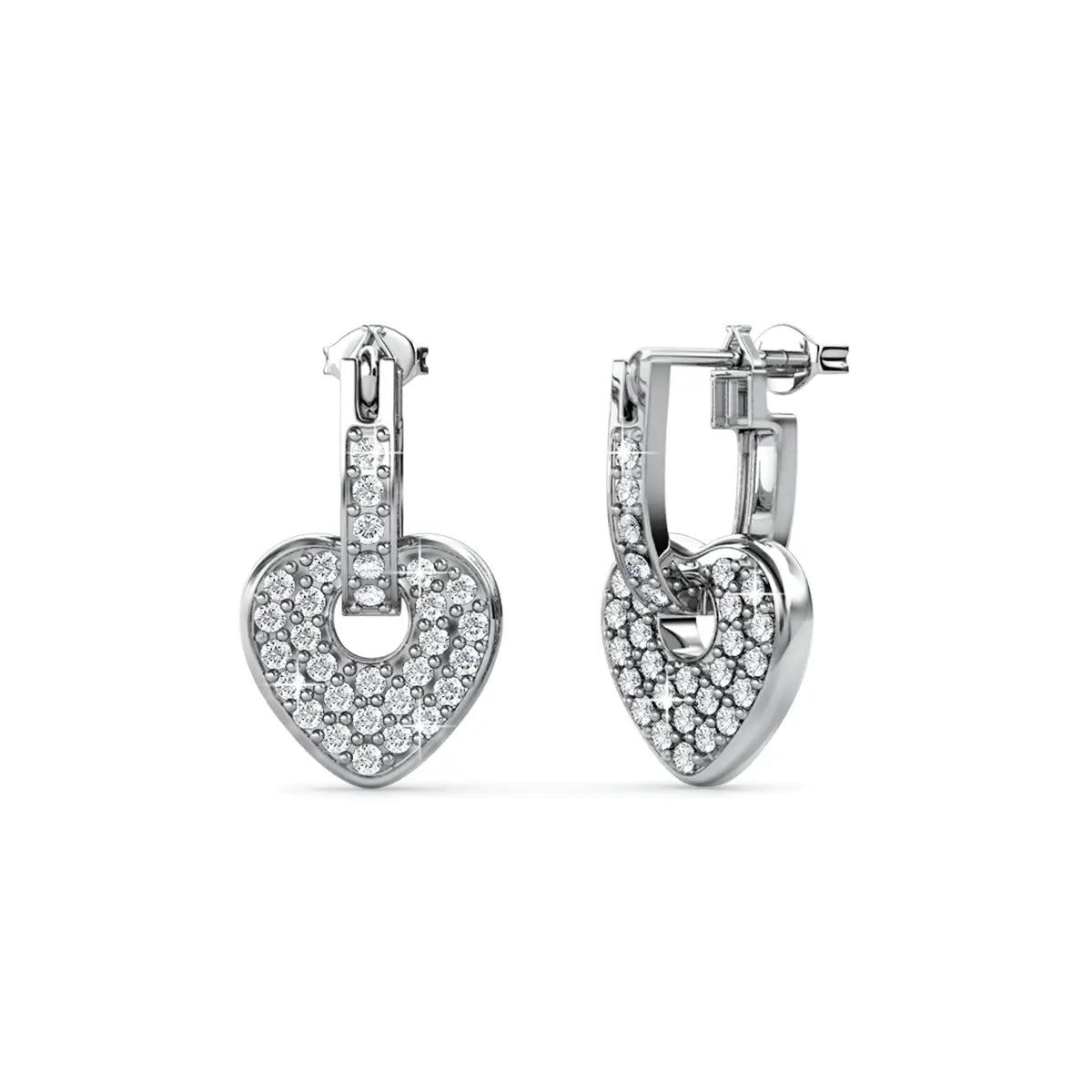 Дамски обици Rose Hearts с австрийски кристали – by Crystal Pro Jewellery