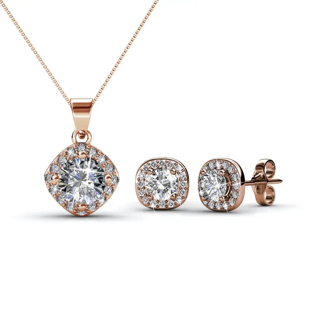 Дамски сет бижута Aurora с 18К златно покритие и премиум кристали – by Crystal Pro Jewellery