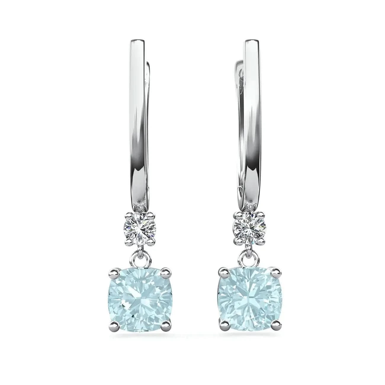 Дамски сребърни обици с натурален Син Топаз – by Crystal Pro Jewellery
