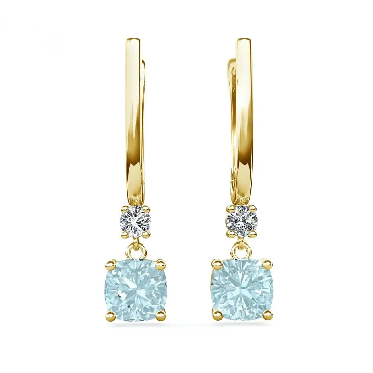 Дамски сребърни обици с натурален Син Топаз – by Crystal Pro Jewellery