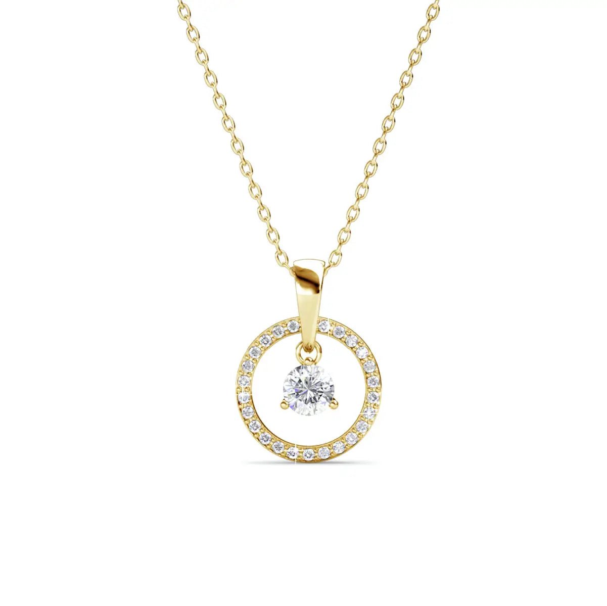 Дамско колие Circle of Light с австрийски кристали Сребро 925 – by Crystal Pro Jewellery