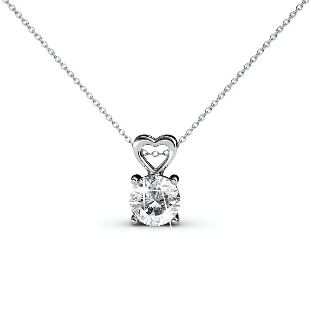 Дамско колие с австрийски кристал 18К покритие бяло злато – by Crystal Pro Jewellery