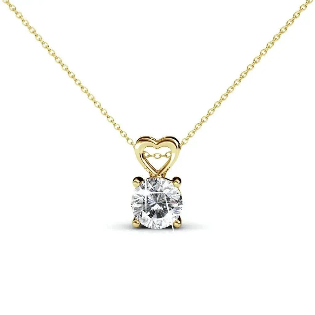 Дамско колие с австрийски кристал 18К покритие бяло злато – by Crystal Pro Jewellery