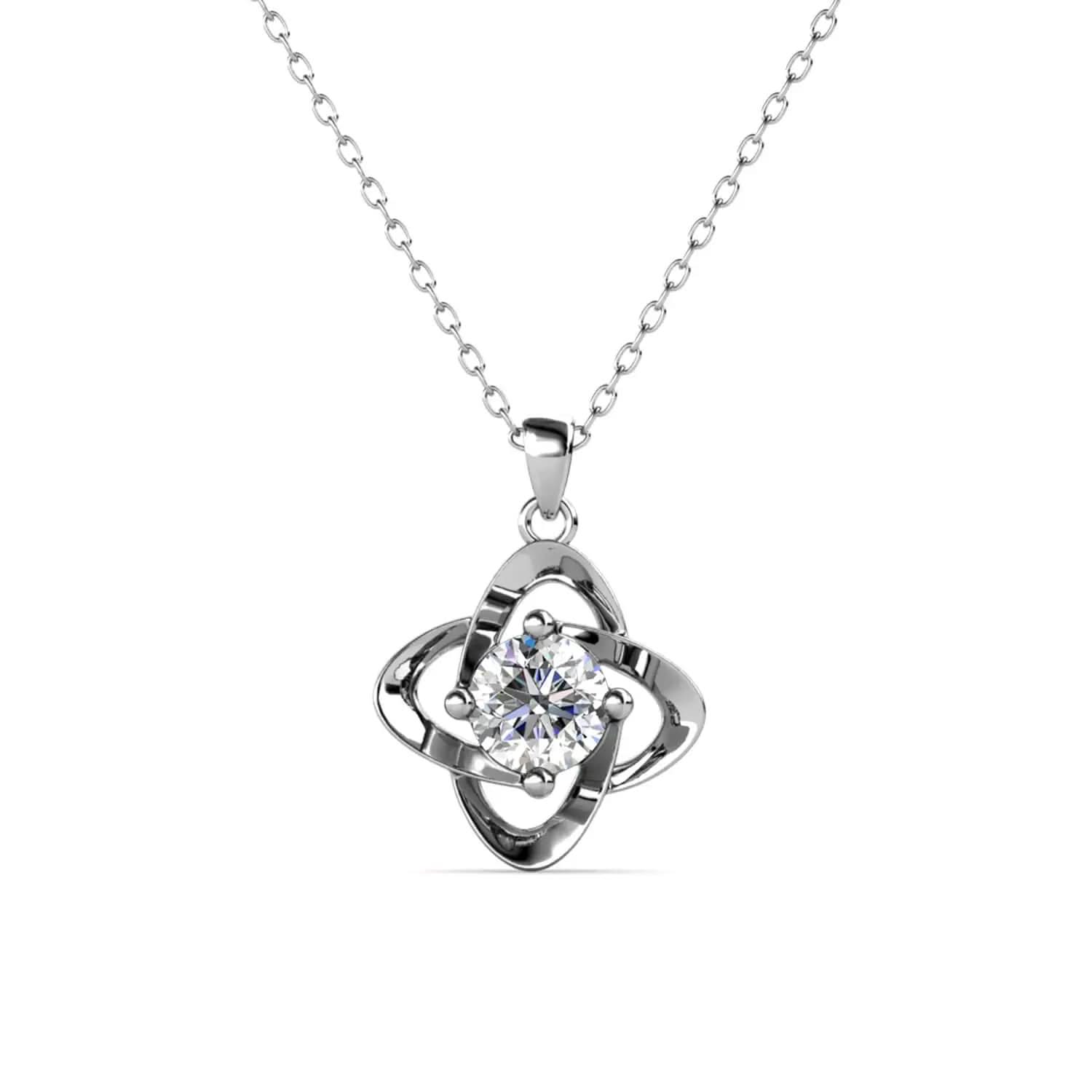 Детелина на любовта 18К покритие бяло злато – by Crystal Pro Jewellery