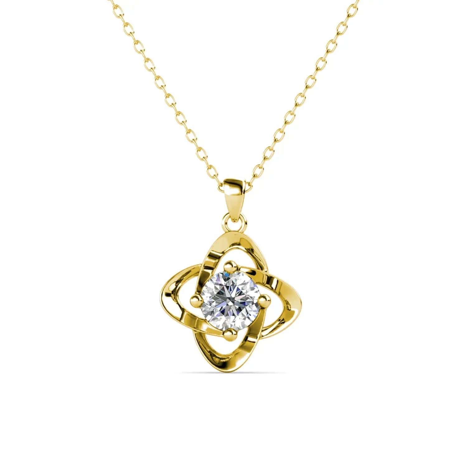 Детелина на любовта 18К покритие бяло злато – by Crystal Pro Jewellery