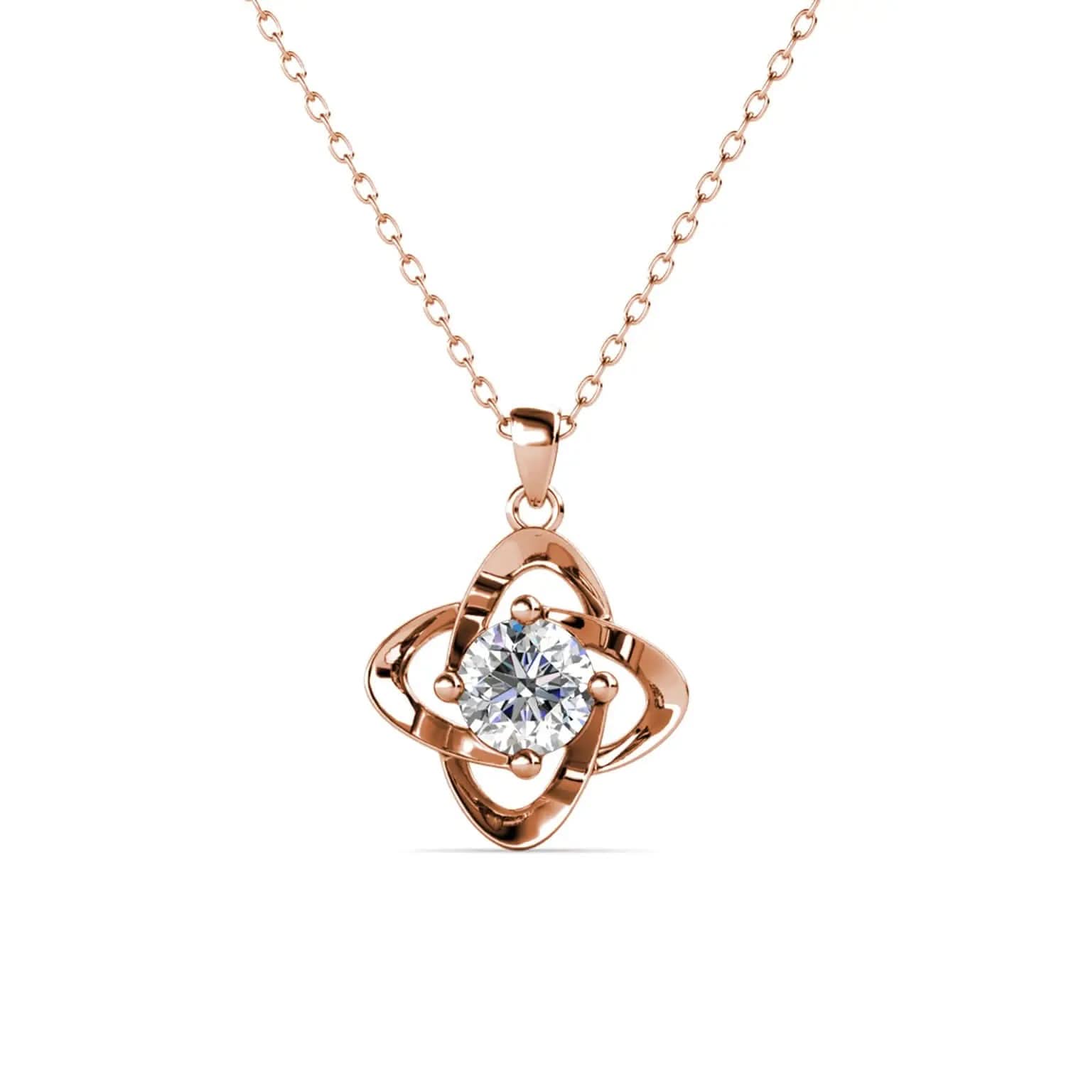 Детелина на любовта 18К покритие бяло злато – by Crystal Pro Jewellery