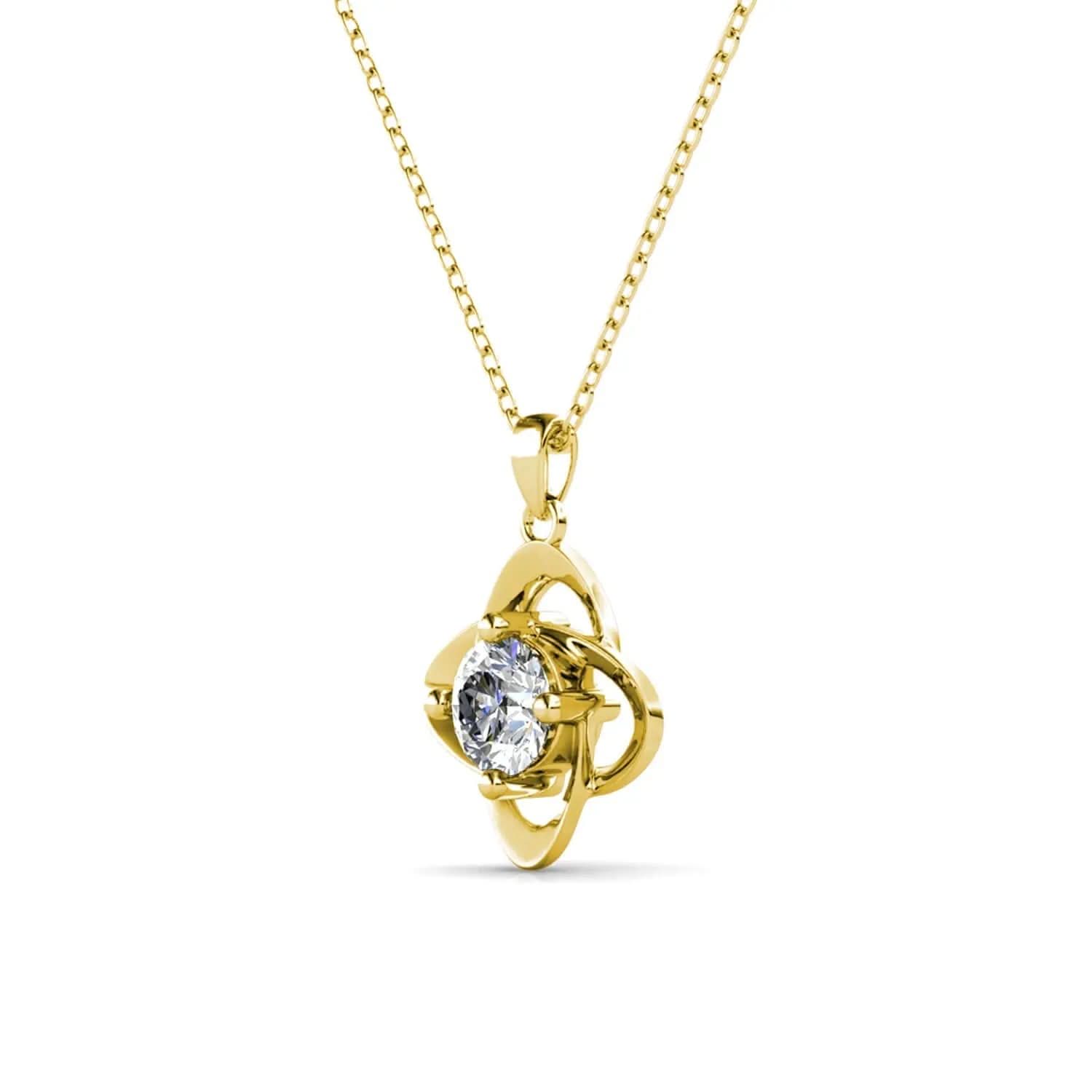 Детелина на любовта 18К покритие бяло злато – by Crystal Pro Jewellery
