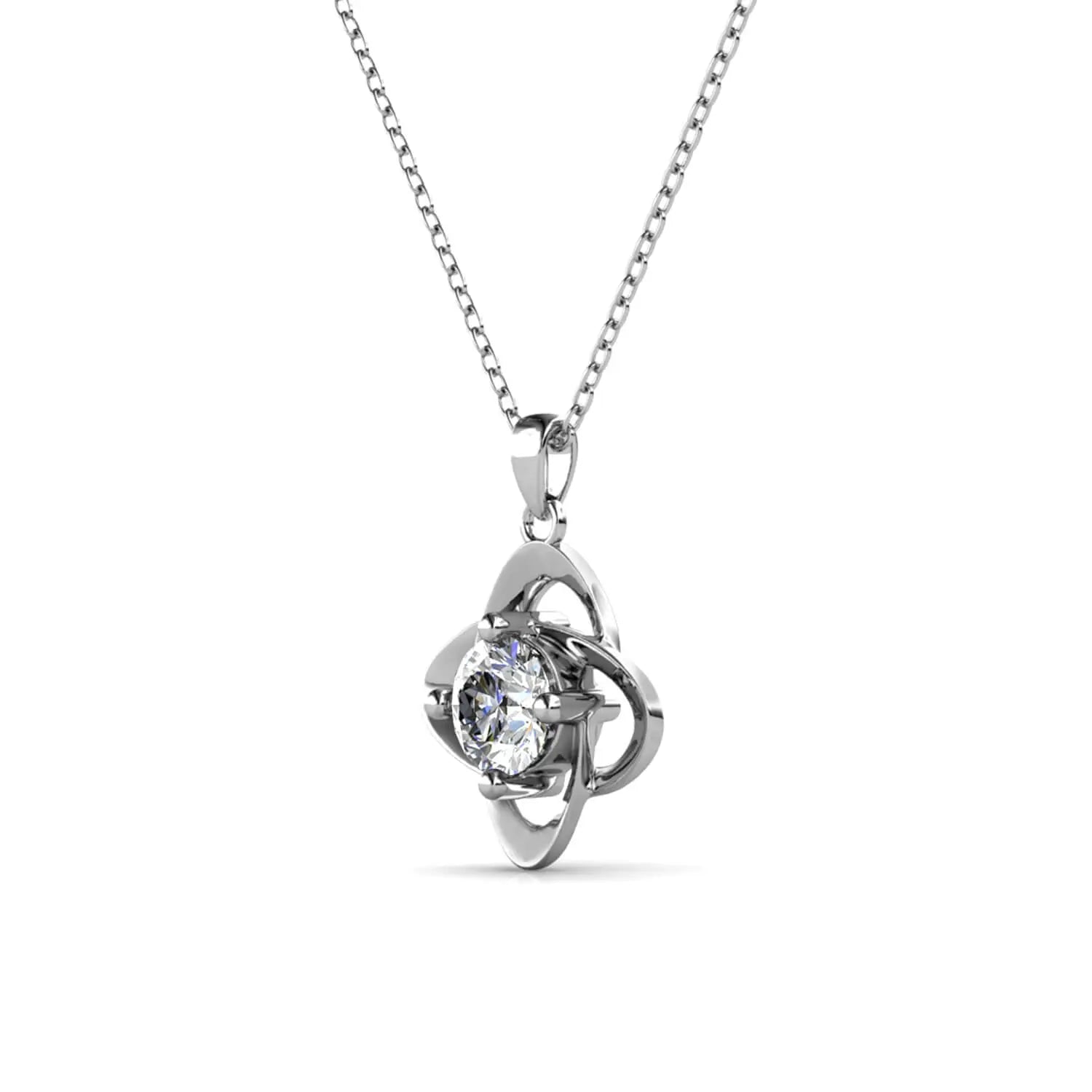 Детелина на любовта 18К покритие бяло злато – by Crystal Pro Jewellery