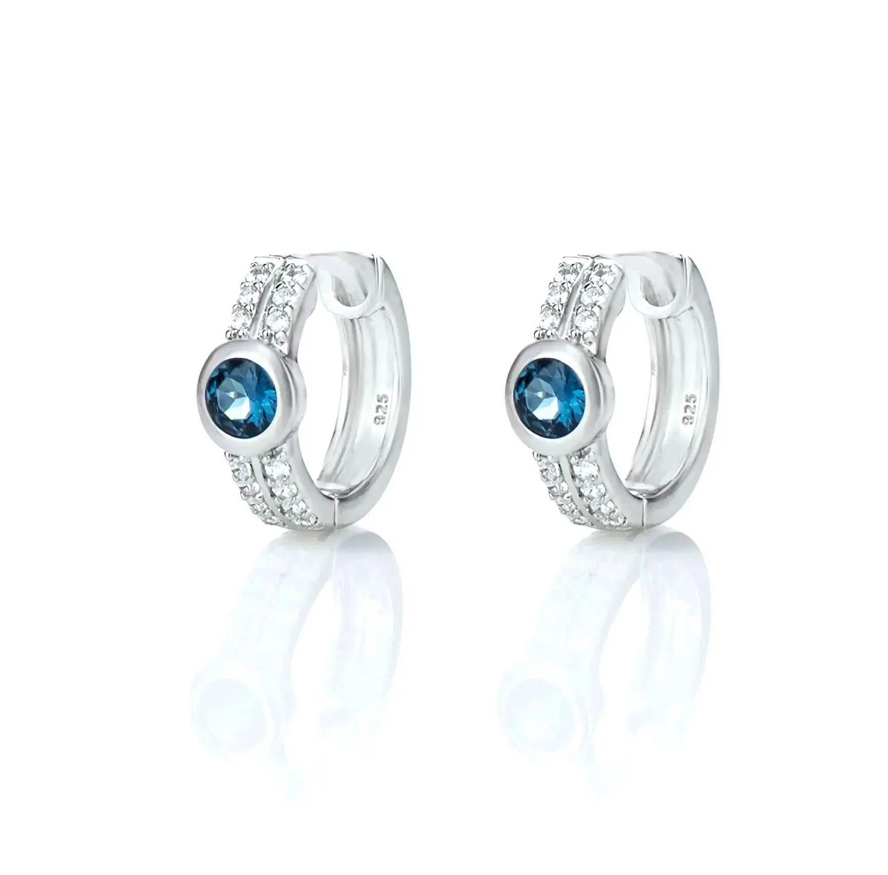 Елегантни обици халки с Нано Лондон Топаз Сребро 925 – by Crystal Pro Jewellery