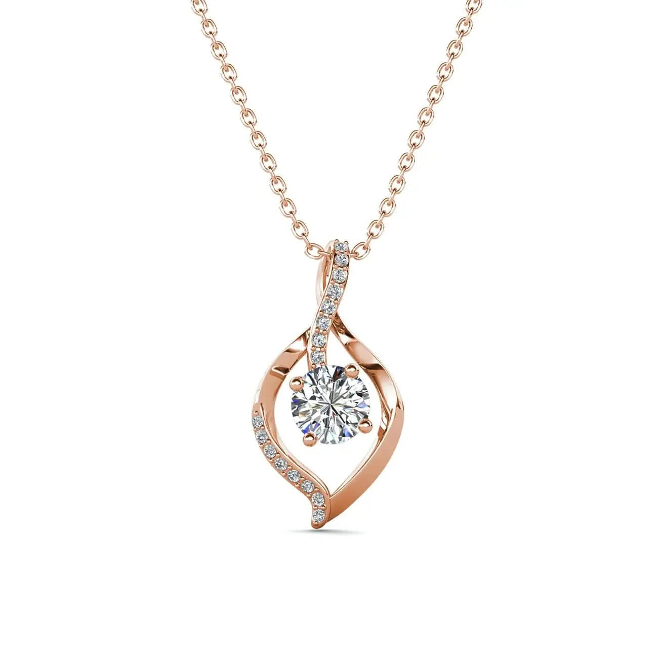 Елегантно колие Eternal Grace с австрийски кристали 18К покритие злато – by Crystal Pro Jewellery