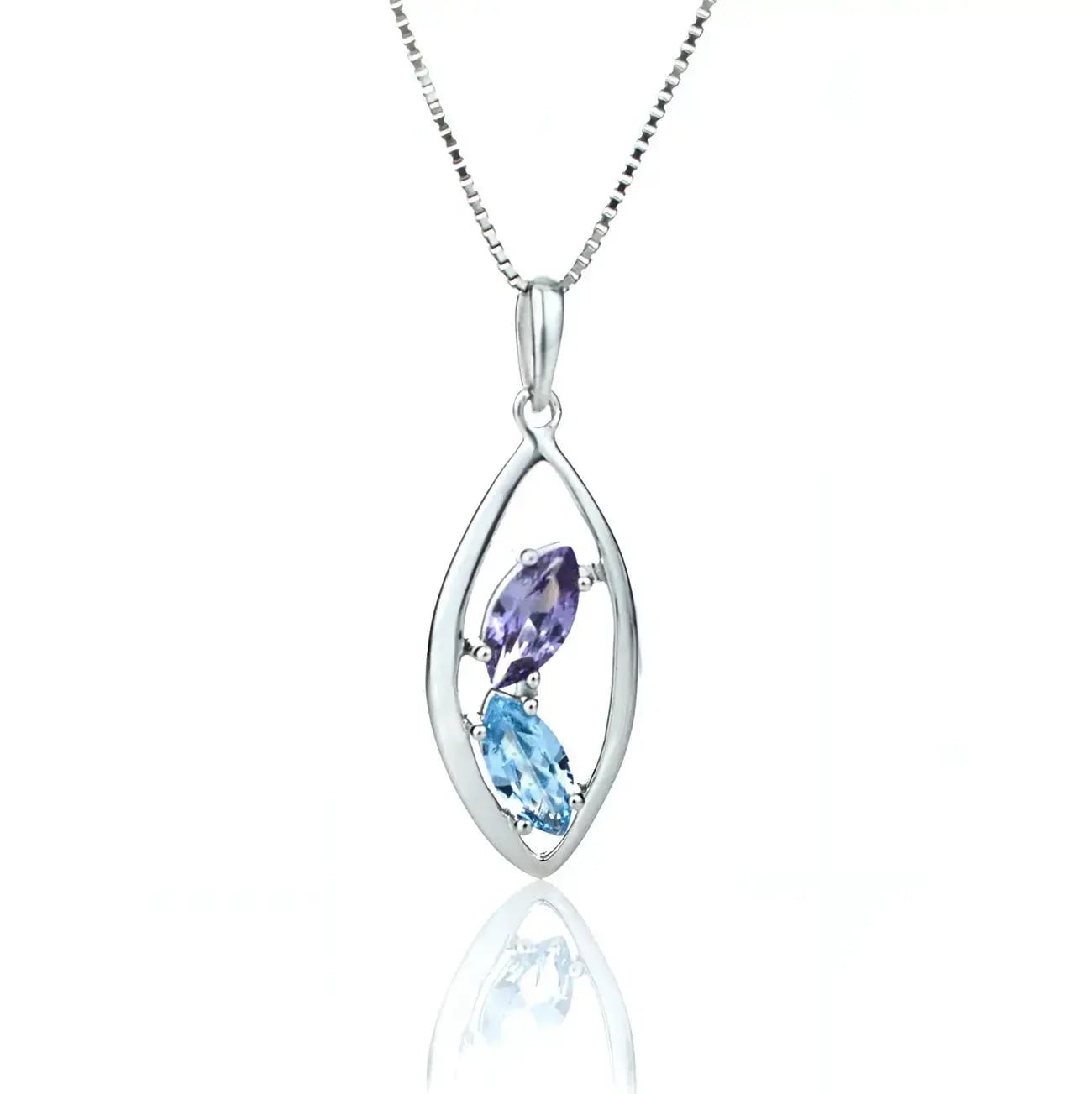 Елегантно колие с форма на листо и Нано камъни – by Crystal Pro Jewellery