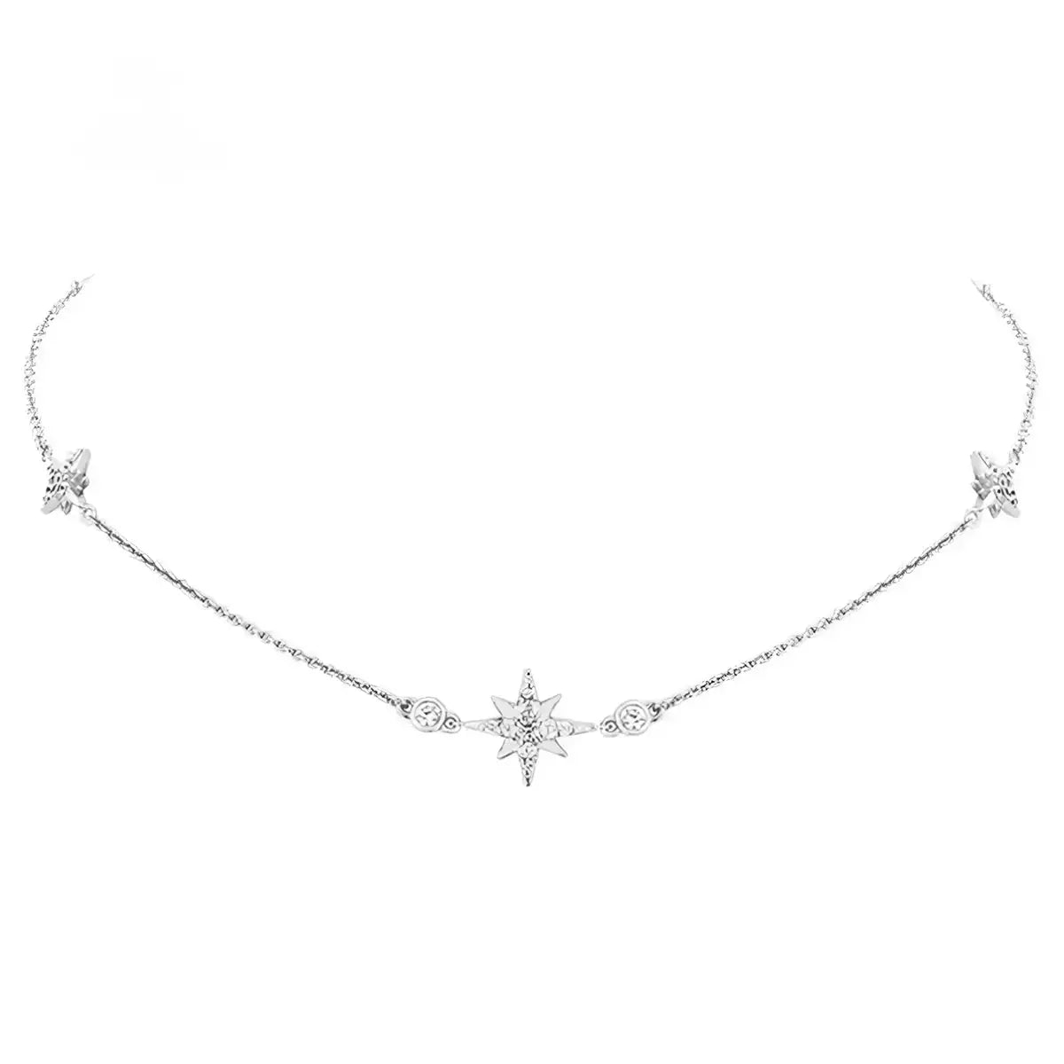 Елегантно колие с луксозен дизайн със звезди Сребро 925 – by Crystal Pro Jewellery