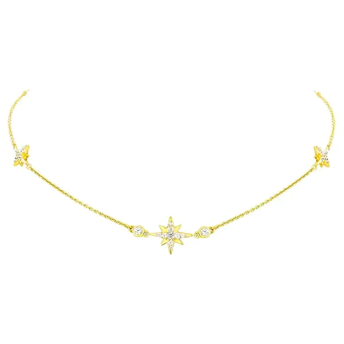 Елегантно колие с луксозен дизайн със звезди Сребро 925 – by Crystal Pro Jewellery