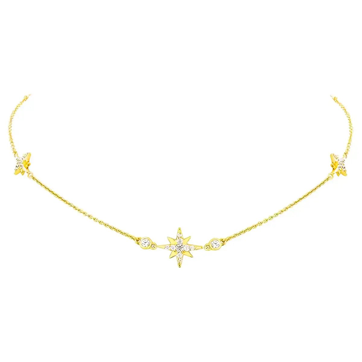 Елегантно колие с луксозен дизайн със звезди Сребро 925 – by Crystal Pro Jewellery