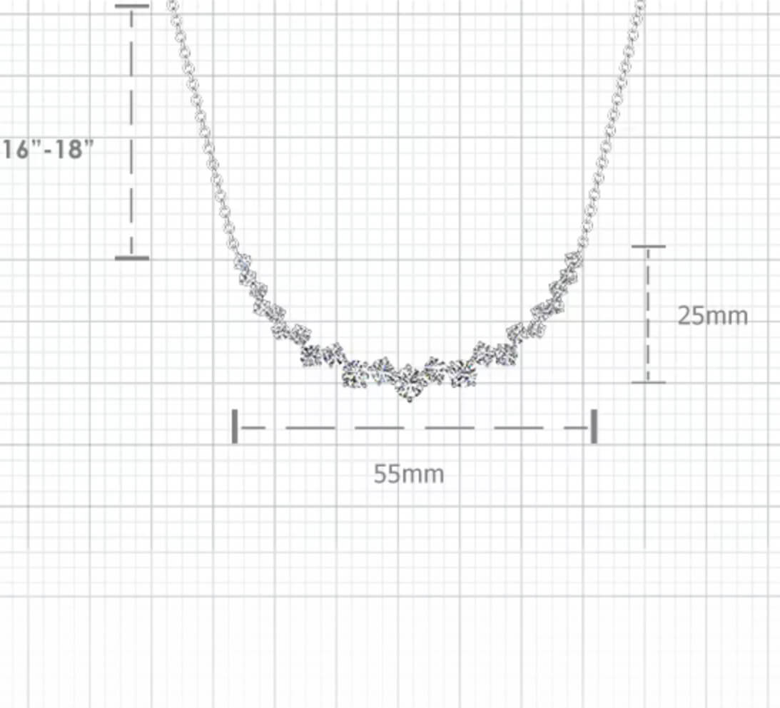 Големина на колие с кристали Сваровски