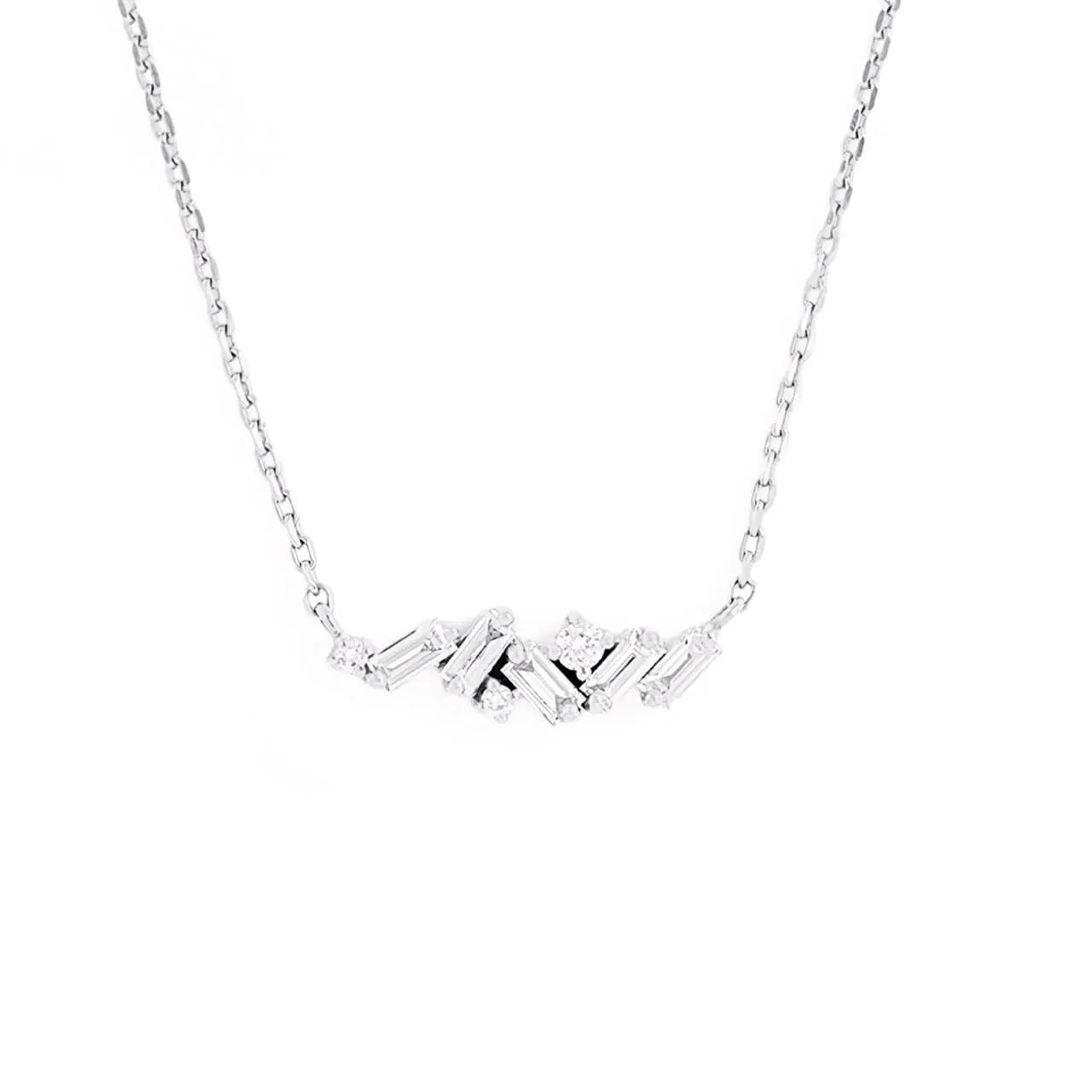 Фино сребърно колие с изящни цирконии и 18К златно покритие – by Crystal Pro Jewellery