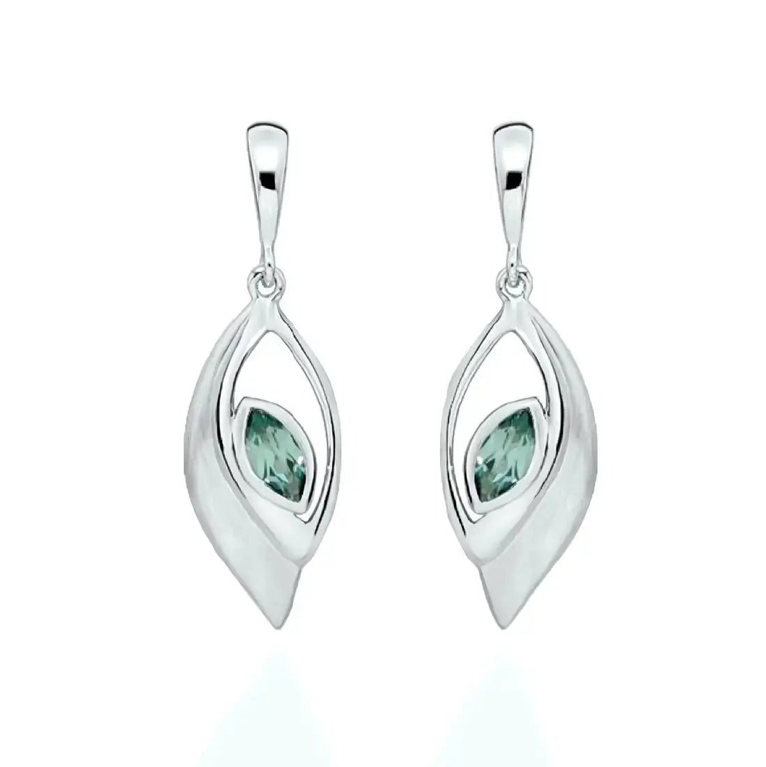 Изискани сребърни обици с Нано Турмалин с тюркоазен блясък – by Crystal Pro Jewellery