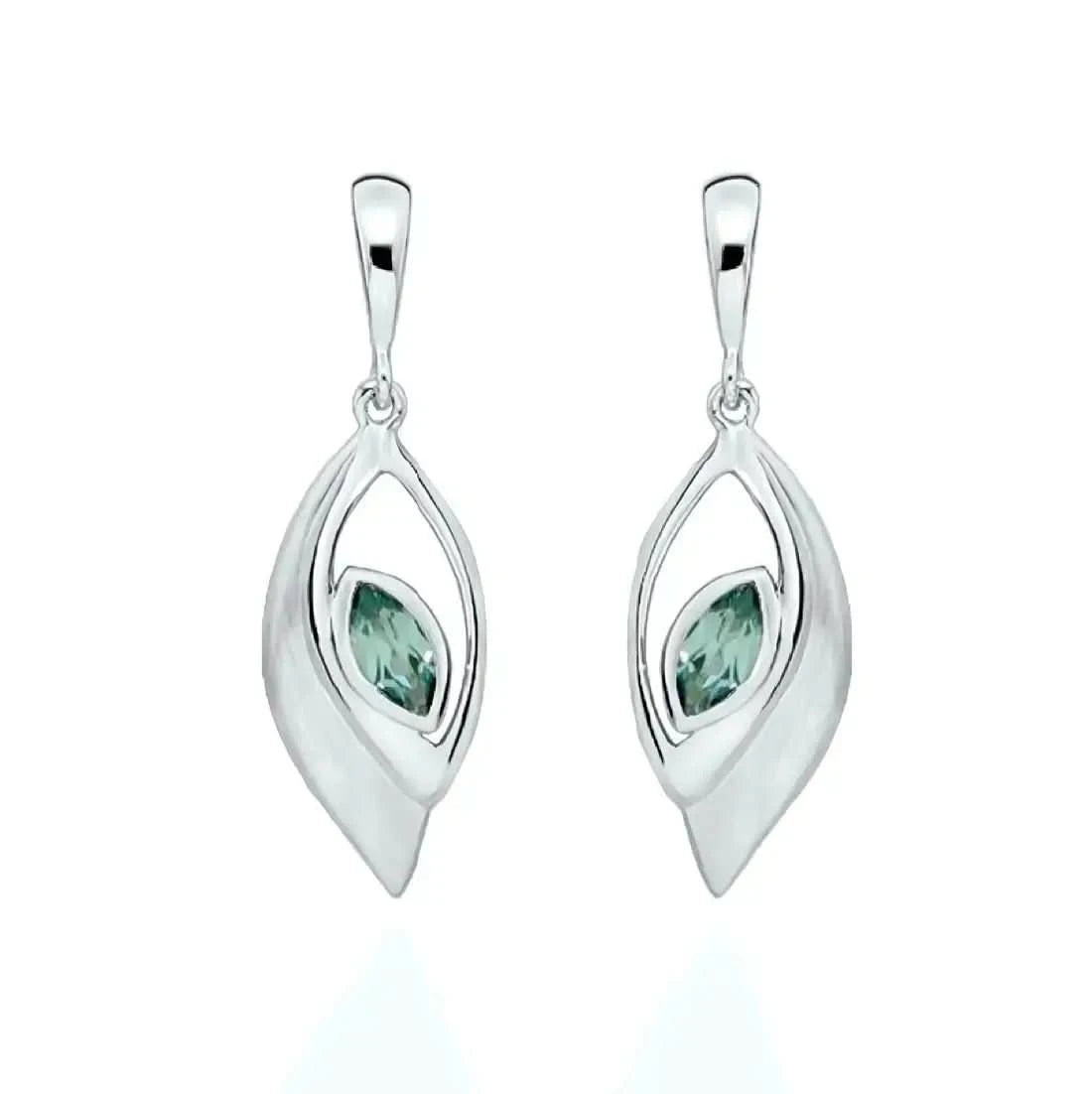 Изискани сребърни обици с Нано Турмалин с тюркоазен блясък – by Crystal Pro Jewellery