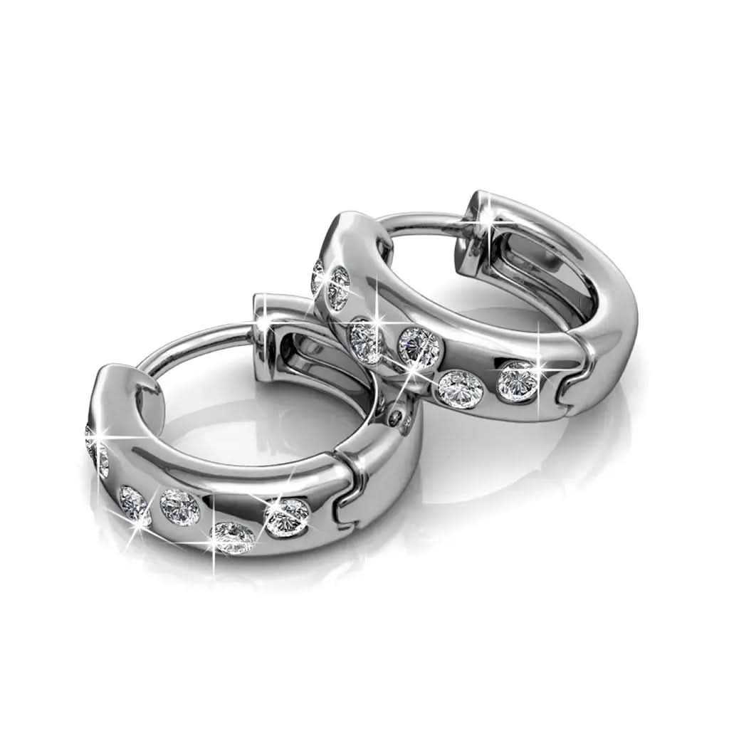 Халки с вградени блестящи кристали и 18к покритие розово злато – by Crystal Pro Jewellery