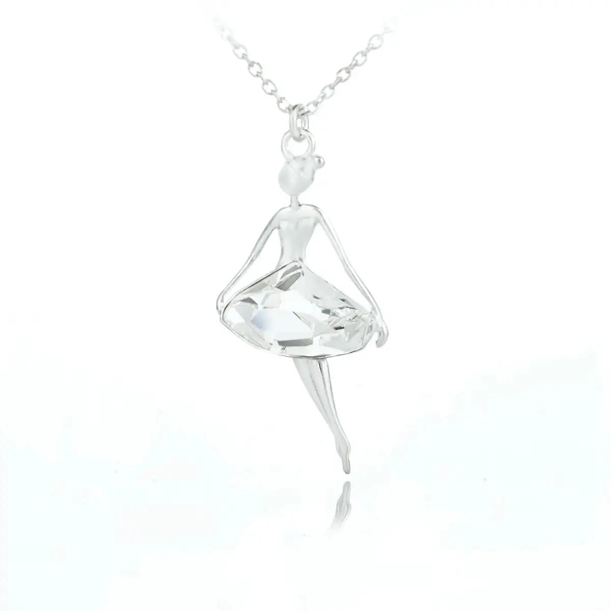 Kолие Балерина с кристална рокля Сребро 925 – by Crystal Pro Jewellery