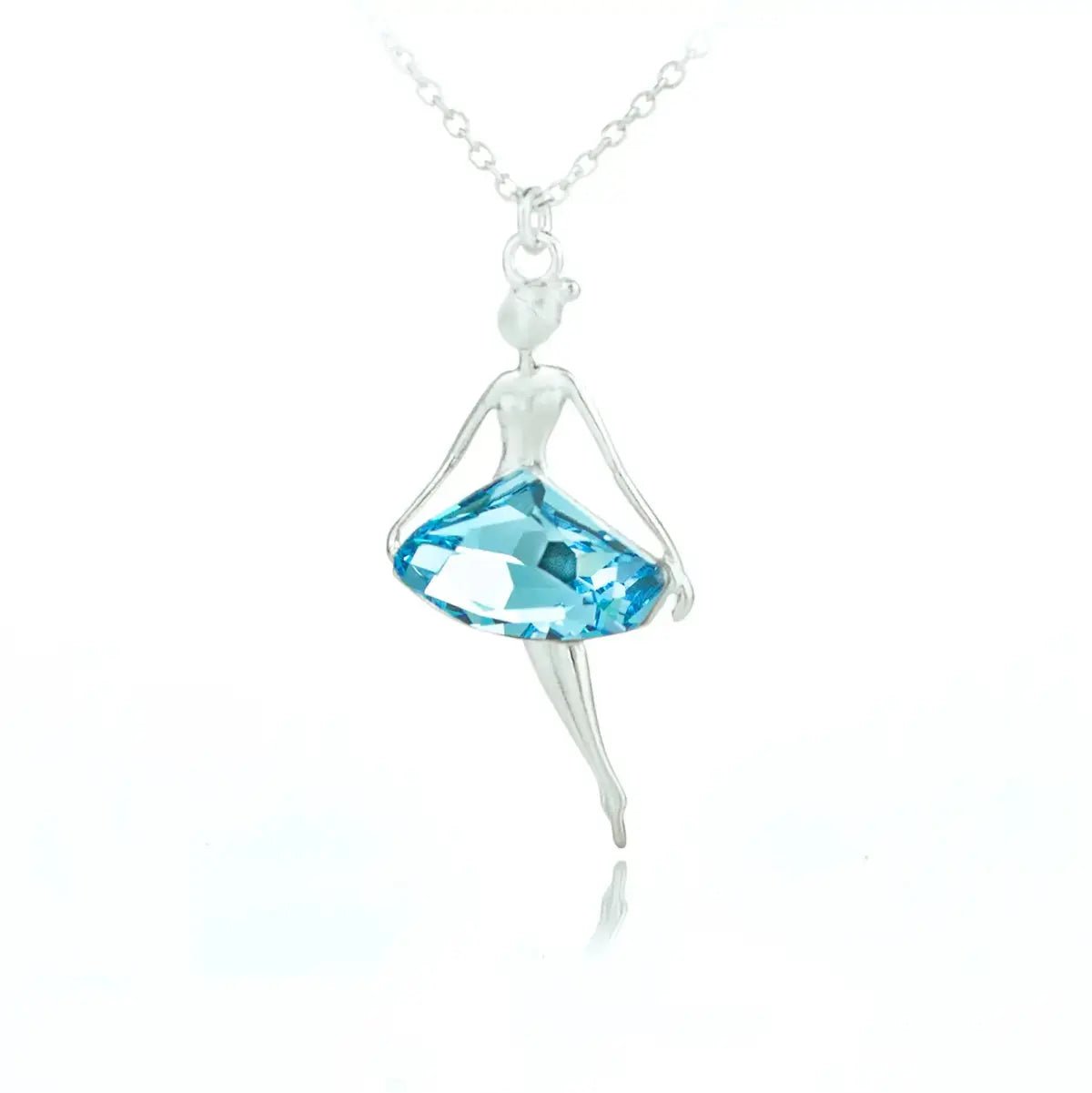 Kолие Балерина с кристална рокля Сребро 925 – by Crystal Pro Jewellery