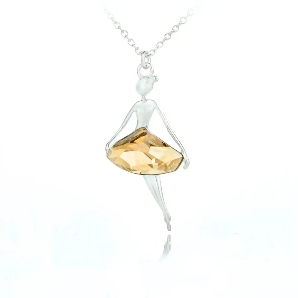 Kолие Балерина с кристална рокля Сребро 925 – by Crystal Pro Jewellery