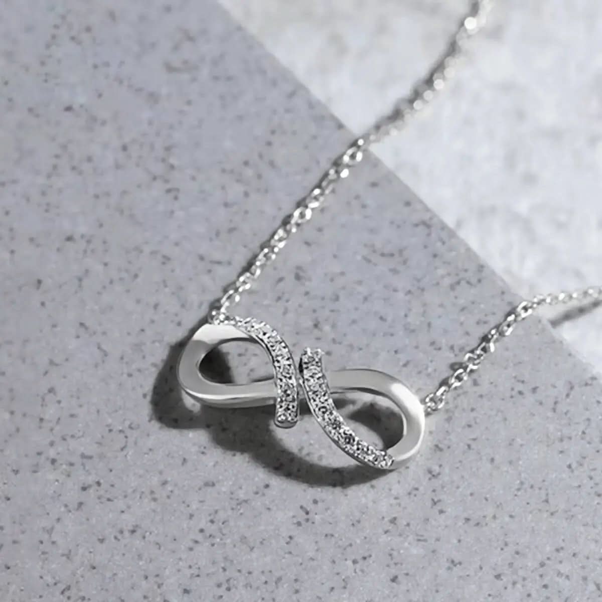 Колие Безкрайност Сребро 925 с 18К златно покритие и цирконии – by Crystal Pro Jewellery
