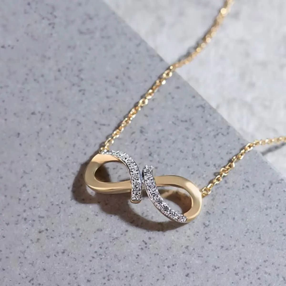 Колие Безкрайност Сребро 925 с 18К златно покритие и цирконии – by Crystal Pro Jewellery
