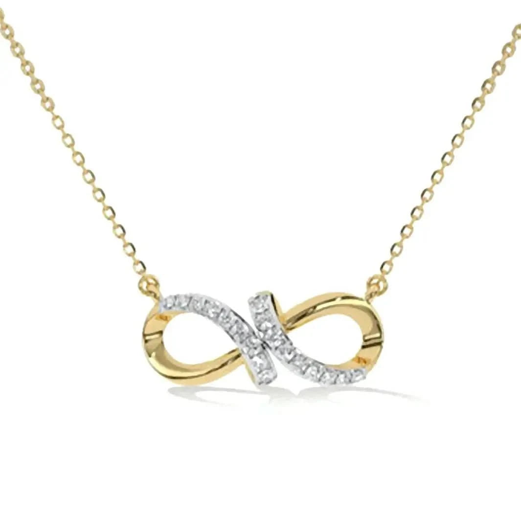 Колие Безкрайност Сребро 925 с 18К златно покритие и цирконии – by Crystal Pro Jewellery