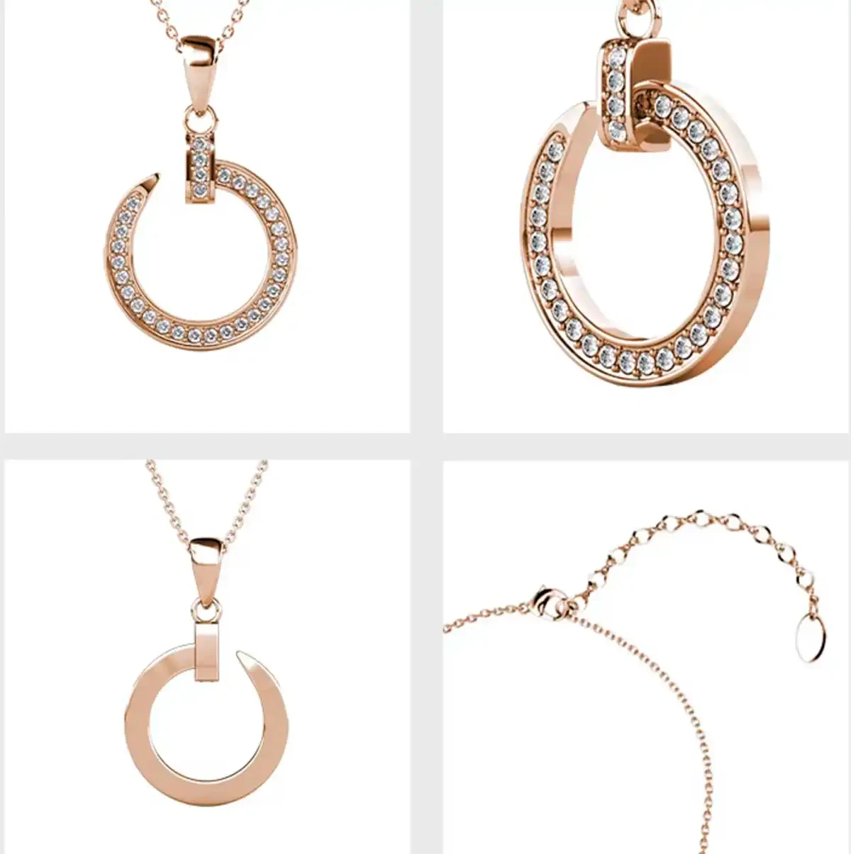 Round screw earrings 18K rose gold plated