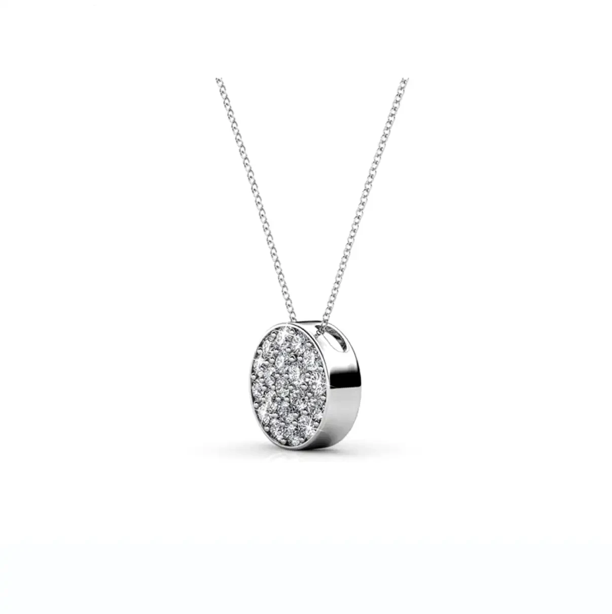 Колие Crystal circle с кристали Сваровски и 18К покритие бяло злато