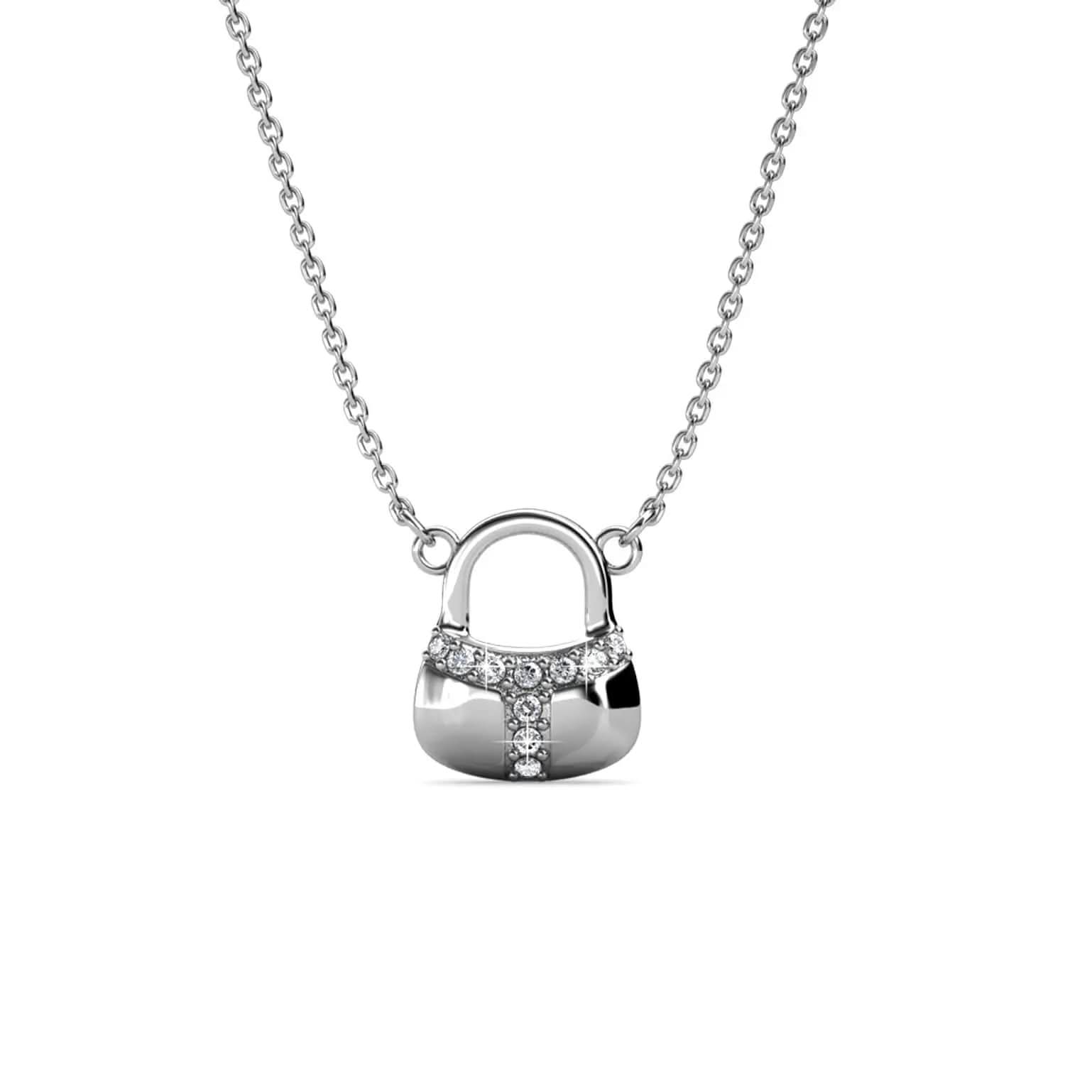 Колие Катинарче с кристали 18К покритие бяло злато – by Crystal Pro Jewellery