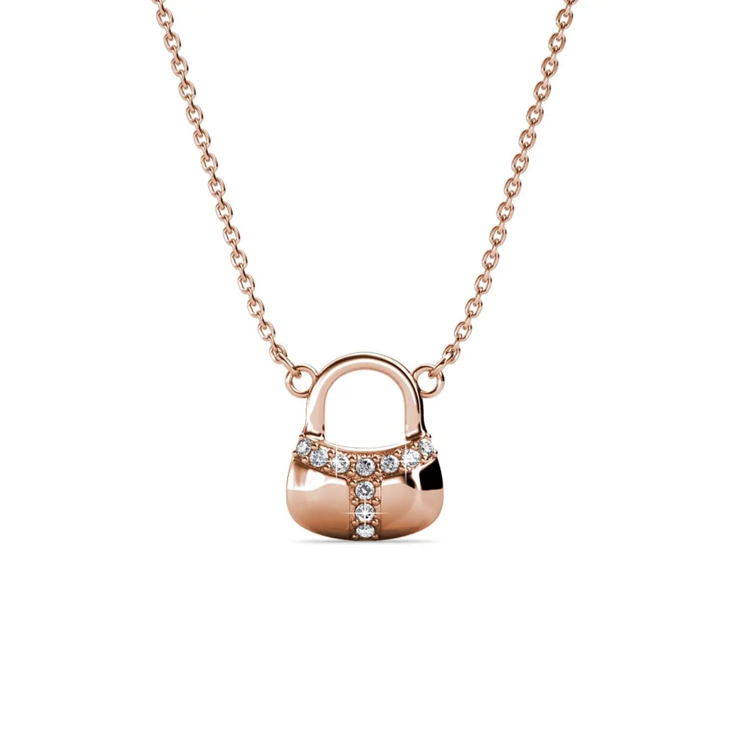 Колие Катинарче с кристали 18К покритие розово злато – by Crystal Pro Jewellery