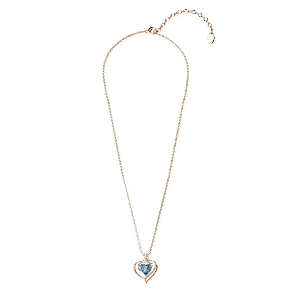 Колие Mystic Heart с цветен кристал 18K покритие Розово злато