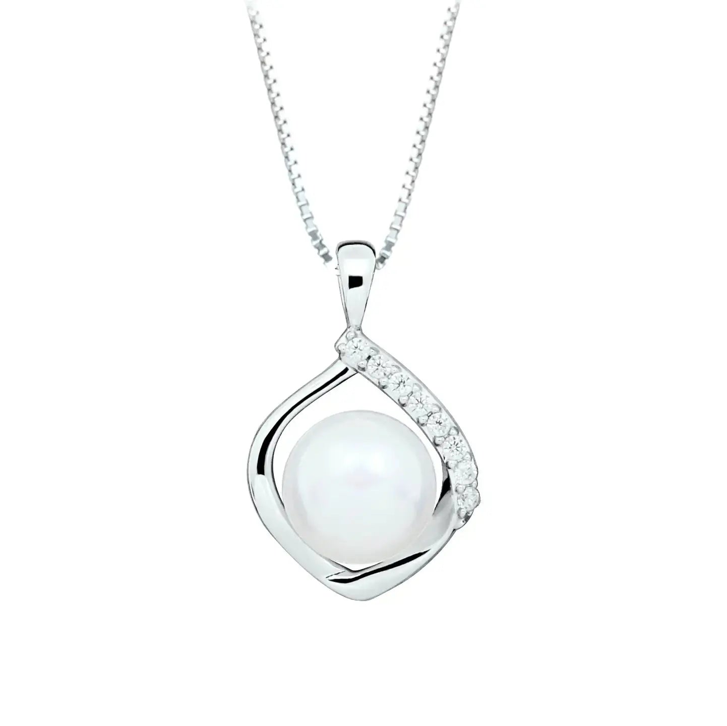 Колие с нежна перла в сребърна хармония – by Crystal Pro Jewellery