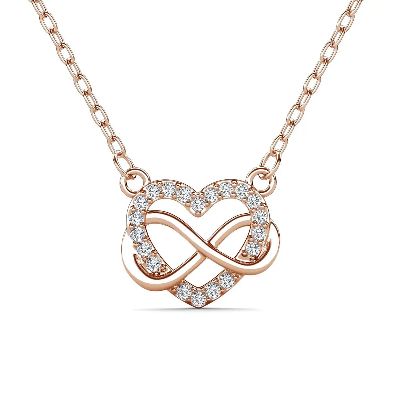 Колие Сърце с блясък на австрийски кристали 18К златно покритие – by Crystal Pro Jewellery