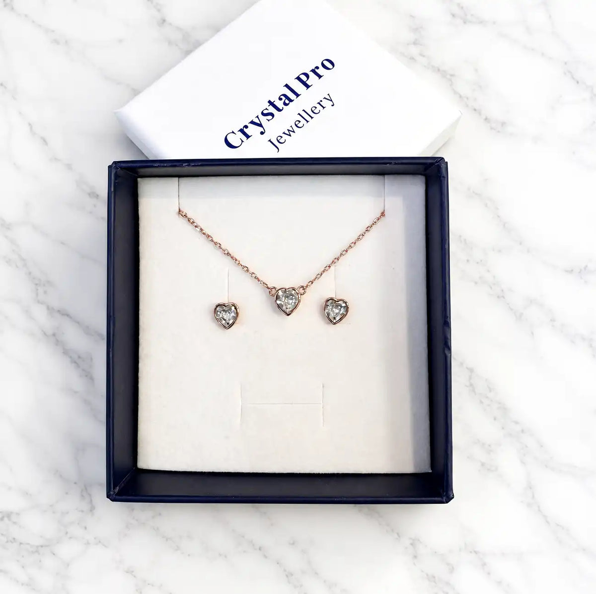 Small crystal earrings Hearts on a screw