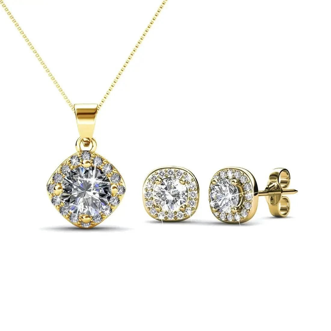 Дамски сет бижута Aurora с 18К златно покритие и премиум кристали – by Crystal Pro Jewellery