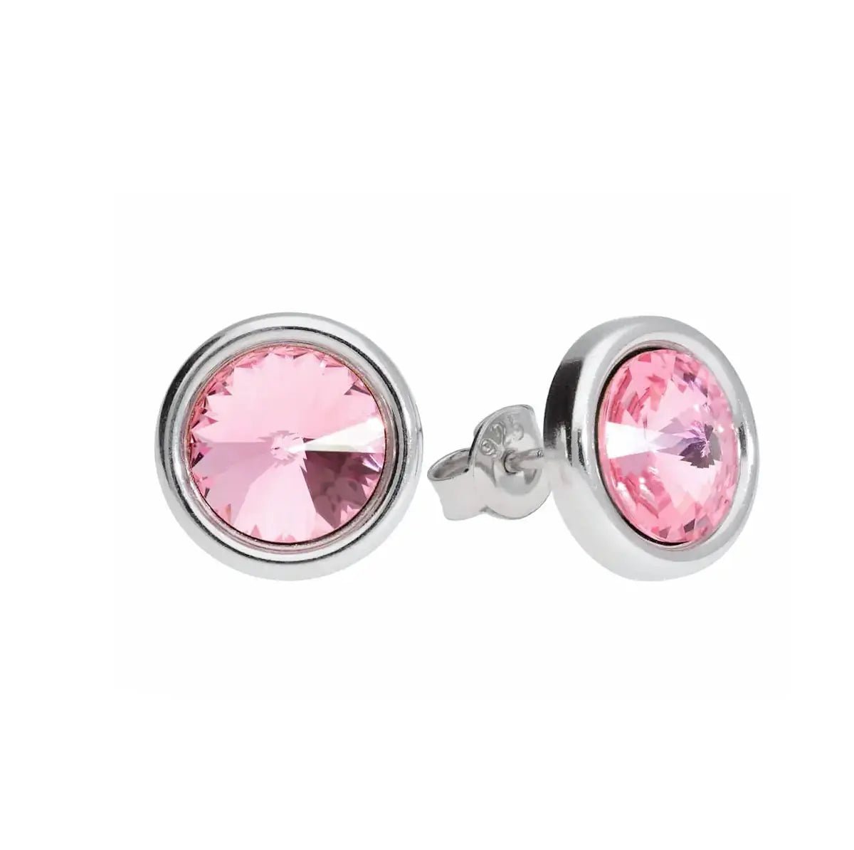 Кръгли oбици на винт с австрийски кристали Сребро 925 – by Crystal Pro Jewellery