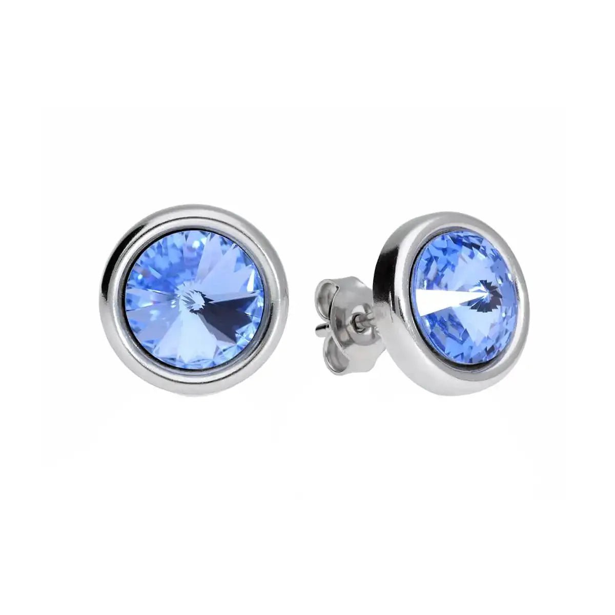 Кръгли oбици на винт с австрийски кристали Сребро 925 – by Crystal Pro Jewellery