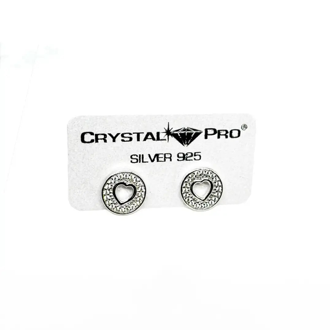 Кръгли обици със сърца Сребро 925 – by Crystal Pro Jewellery